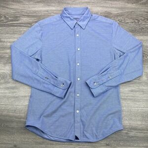 UNTUCKit Dress Shirt Mens Medium Blue Slim Mesh Long Sleeve Casual Button Up